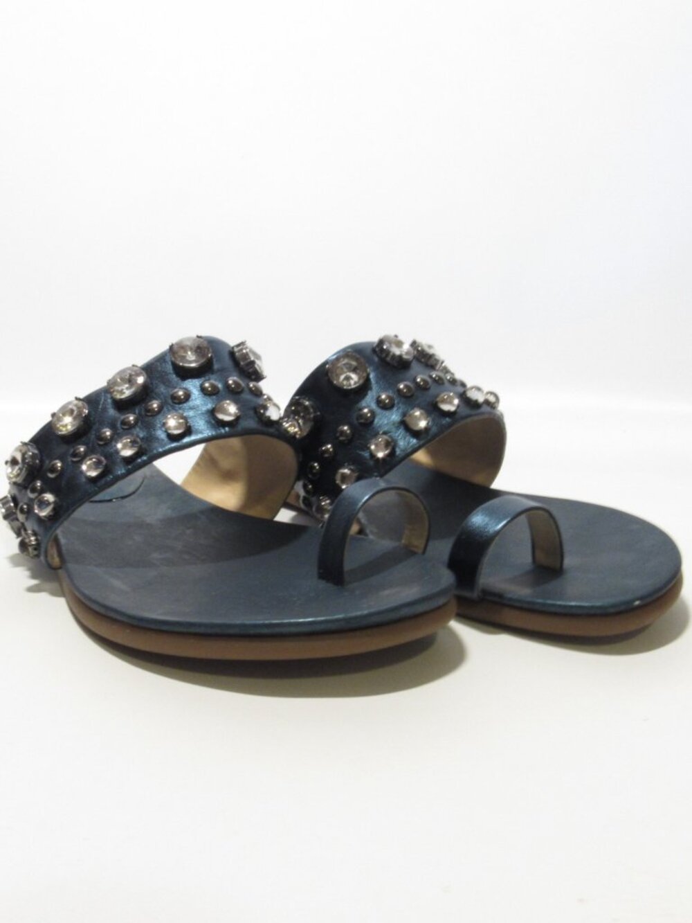 Vince Camuto Leather Toe Loop Sandals ~ Emmerly ~ Teal 8 WIDE New in box